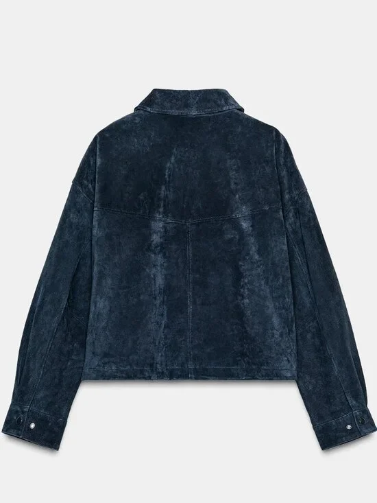 ZARA 100% LEATHER BOMBER JACKET - Picture 10 of 11